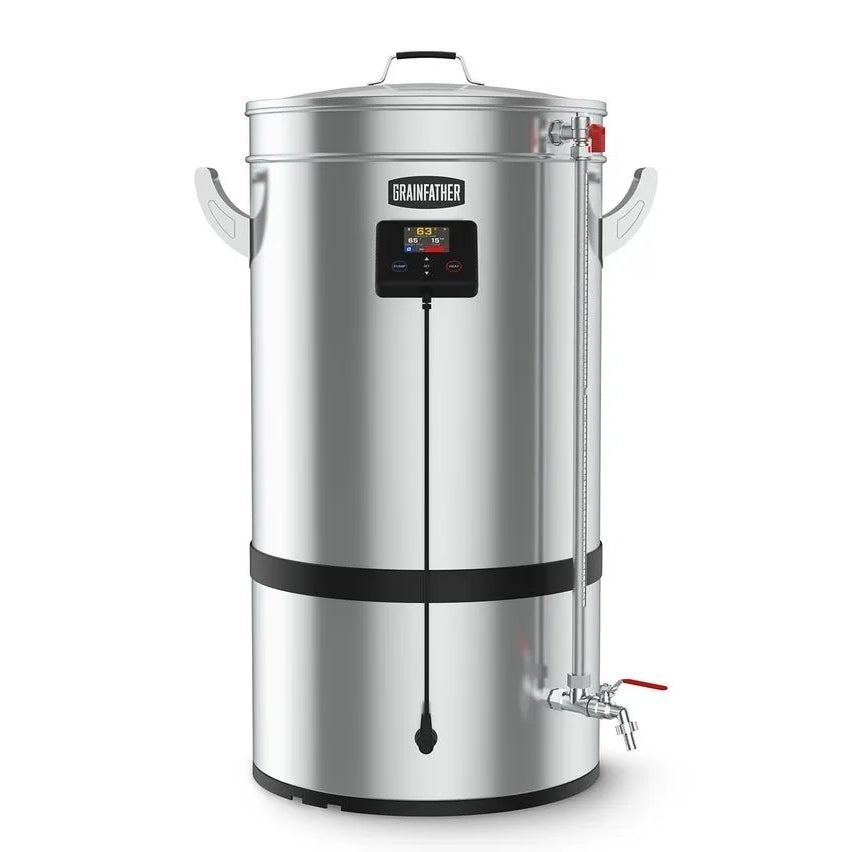 Grainfather G70v2 - helautomatisk bryggemaskin fra Grainfather, med digitalt kontrollpanel, sidehåndtak, tappekran og gjennomsiktig måler - ideell til hjemmebrygging av øl.