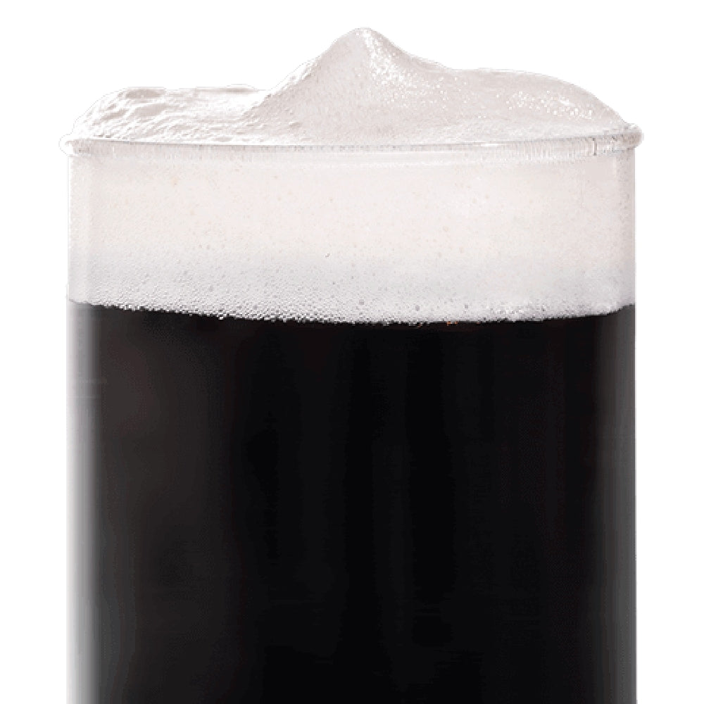 Nærbilde av et glass fylt med mørkt øl brygget med BEST Black Malt eXtra (1300-1400 EBC) 100G fra Bestmalz, toppet med et tykt lag skum.