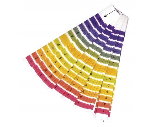 Vinoferm pH-papirstrips universal 1-12 (20stk) gjør det enkelt å teste pH-verdien, og hver stripe viser en unik farge for hver pH-verdi fra 1 til 12.