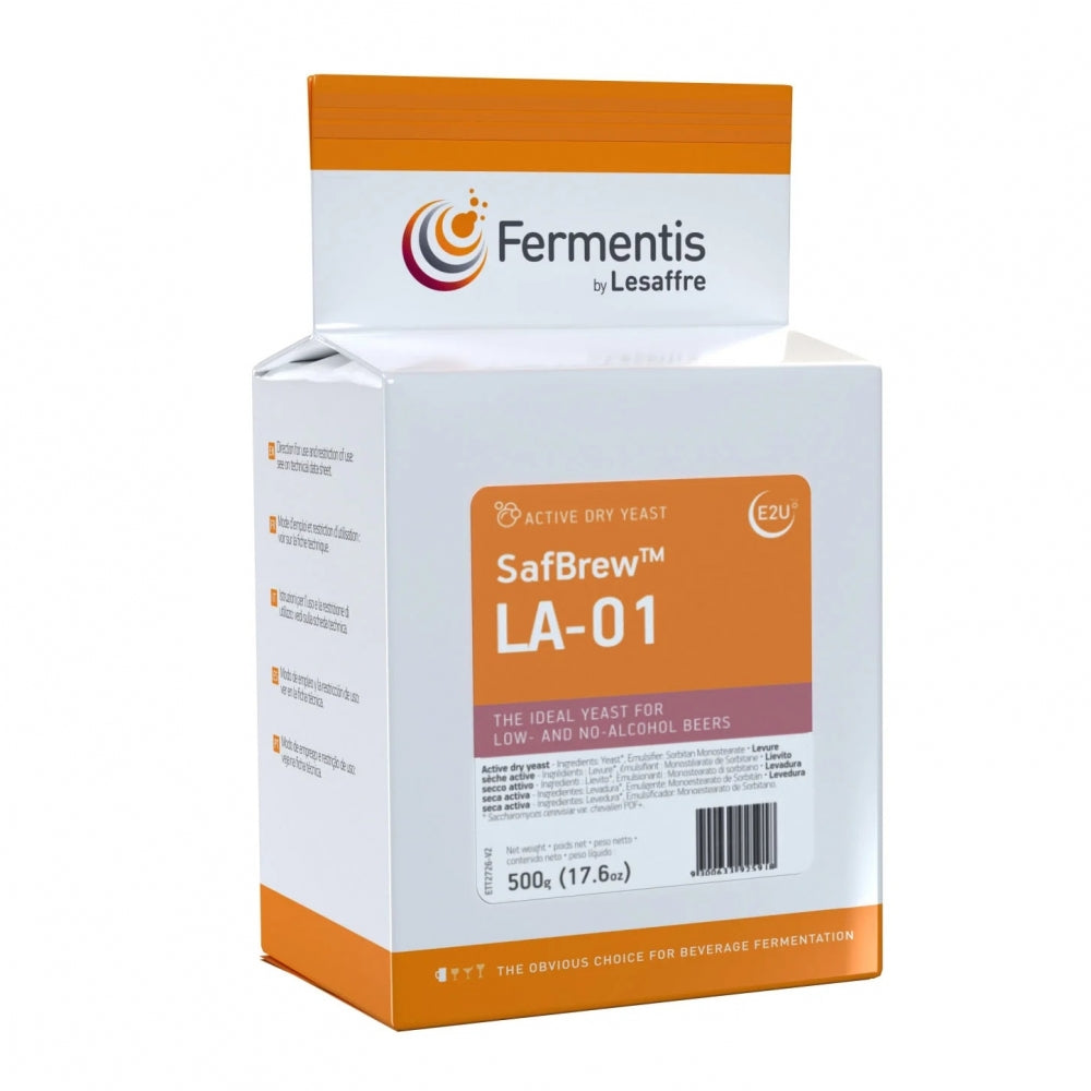 SafBrew LA-01 - 500 g fra Fermentis er en aktiv tørrgjær som er ideell for brygging av øl med lav og ingen alkohol. Se Spesifikasjoner for mer informasjon.