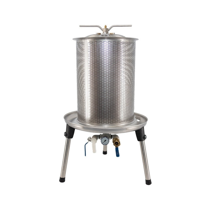 Speidel Hydropress 20L - Fruktpresse av rustfritt stål er en fruktpresse i rustfritt stål med perforert sylinder og stativ, med bunnmonterte ventiler og beslag for optimalt juiceutbytte. Merkevare: Speidel.