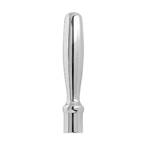 En polert, metallisk Forkrommet håndtak lang type / Pub Style til tappekran fra Krome Dispense, med en avrundet topp og sylindrisk base, som vises mot en vanlig hvit bakgrunn.