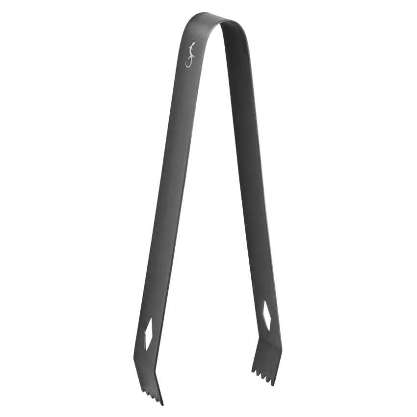 Lurch Istang er et barverktøy i svart metall med flate armer, diamantformede utskjæringer nær endene og takkede grepsender, laget av rustfritt stål og avbildet mot en ensfarget hvit bakgrunn.