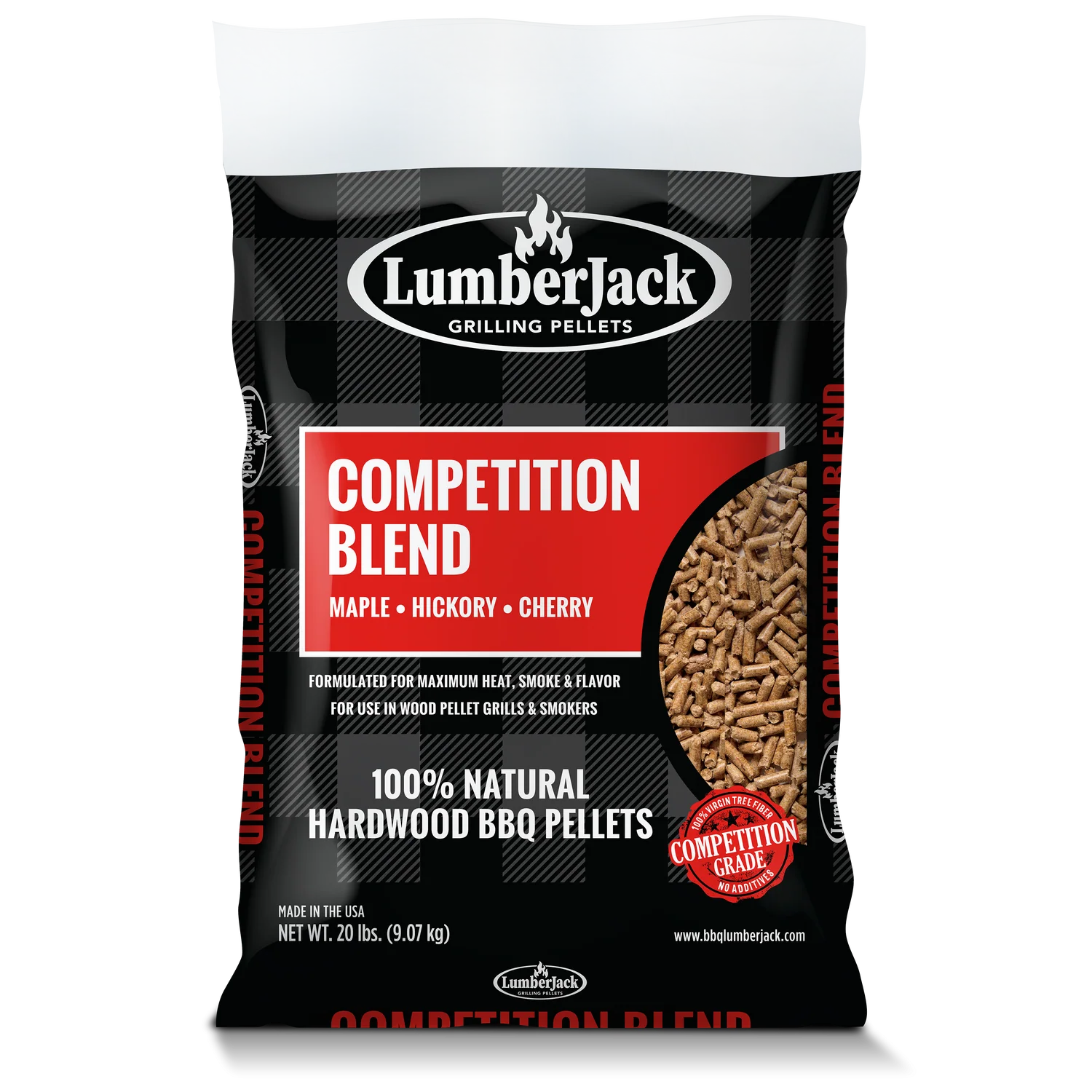 LumberJack Competition Blend (MHC) BBQ Grillpellets 9 kg - ahorn, hickory og kirsebær - er ideelle for trepelletsgriller og røykere. Nyt autentisk grillsmak med disse førsteklasses pelletsene fra LumberJack!.