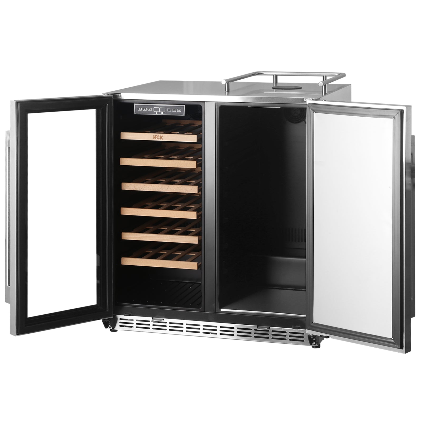 HCK Vinskap & Kegerator - Kun kjøleskap uten tårn holder drinkene dine kalde og klare til servering, noe som gjør den perfekt til enhver sammenkomst.