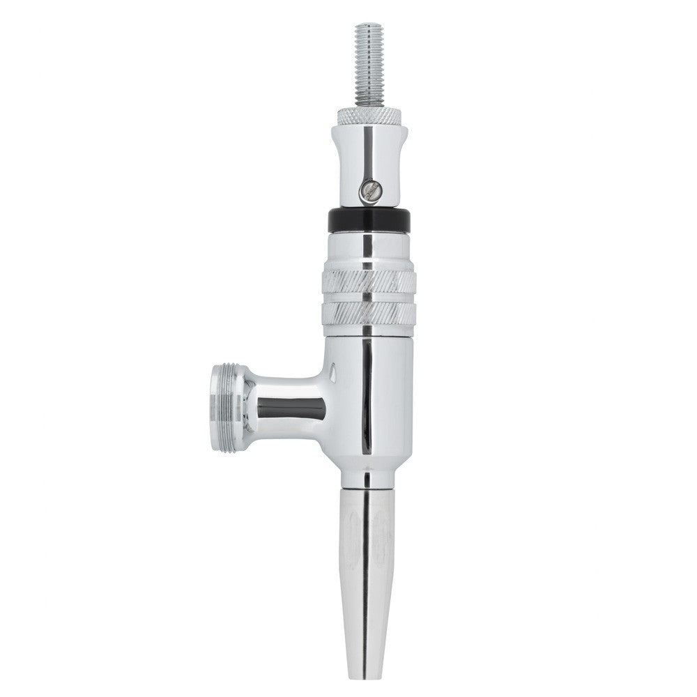 Stout tappekran - Krome Dispense fra Krome Dispense har en gjenget toppspak, frontvendt tut og polert 304-finish i rustfritt stål, vist mot en vanlig hvit bakgrunn.
