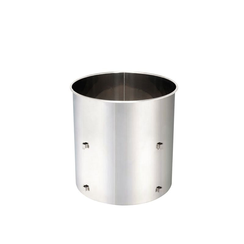 Maltrør til Brewster Beacon 40L fra Brewolution er en stor, sylindrisk tank i rustfritt stål med fire små utvendige armaturer, og den vises mot en hvit bakgrunn.