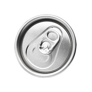 Oversiktsbilde av en lukket Canpack 202 CDL lokk til ølbokser (320 stk) i aluminium med trekkflikåpner.