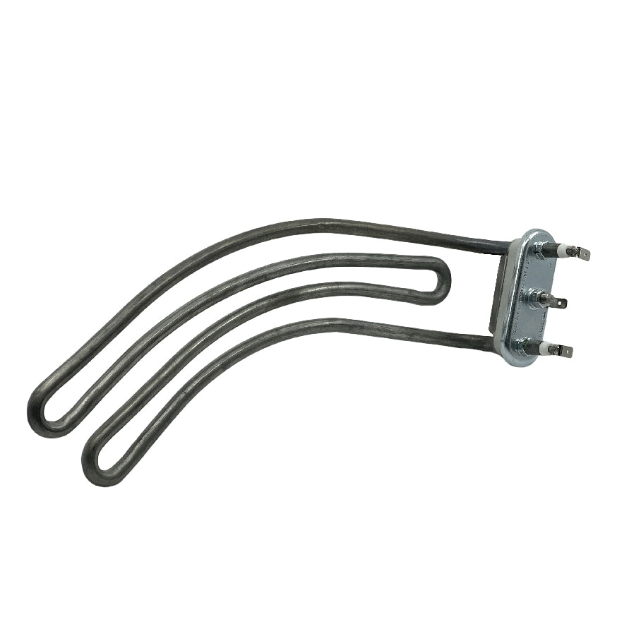 Camurri Varmeelement vinklet 2,2kW til CB100 er et varmeelement i metall med tre spisser i den ene enden og to buede løkker.