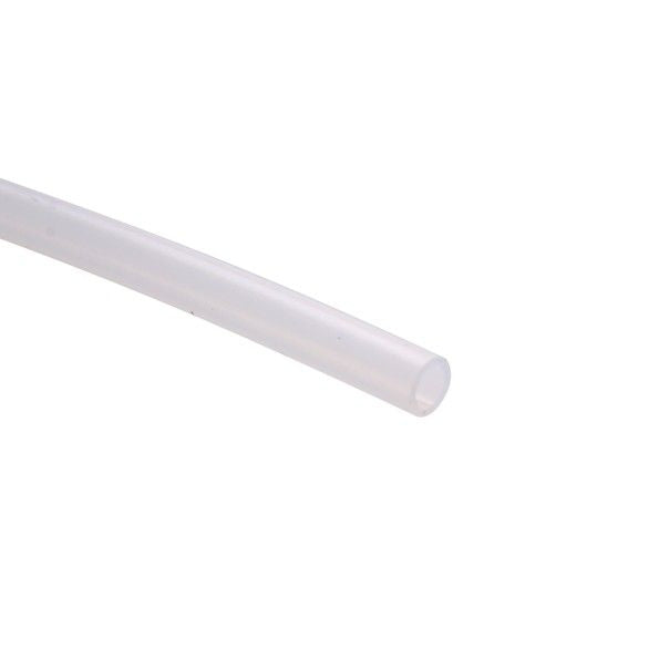 Lindr 3/8" LDPE slange til øl / luft (transparent) er en klar, fleksibel polyetylenslange med en åpen ende, vist på hvit. Næringsmiddelgodkjent og perfekt for hurtigkoblingssystemer med push-fit.