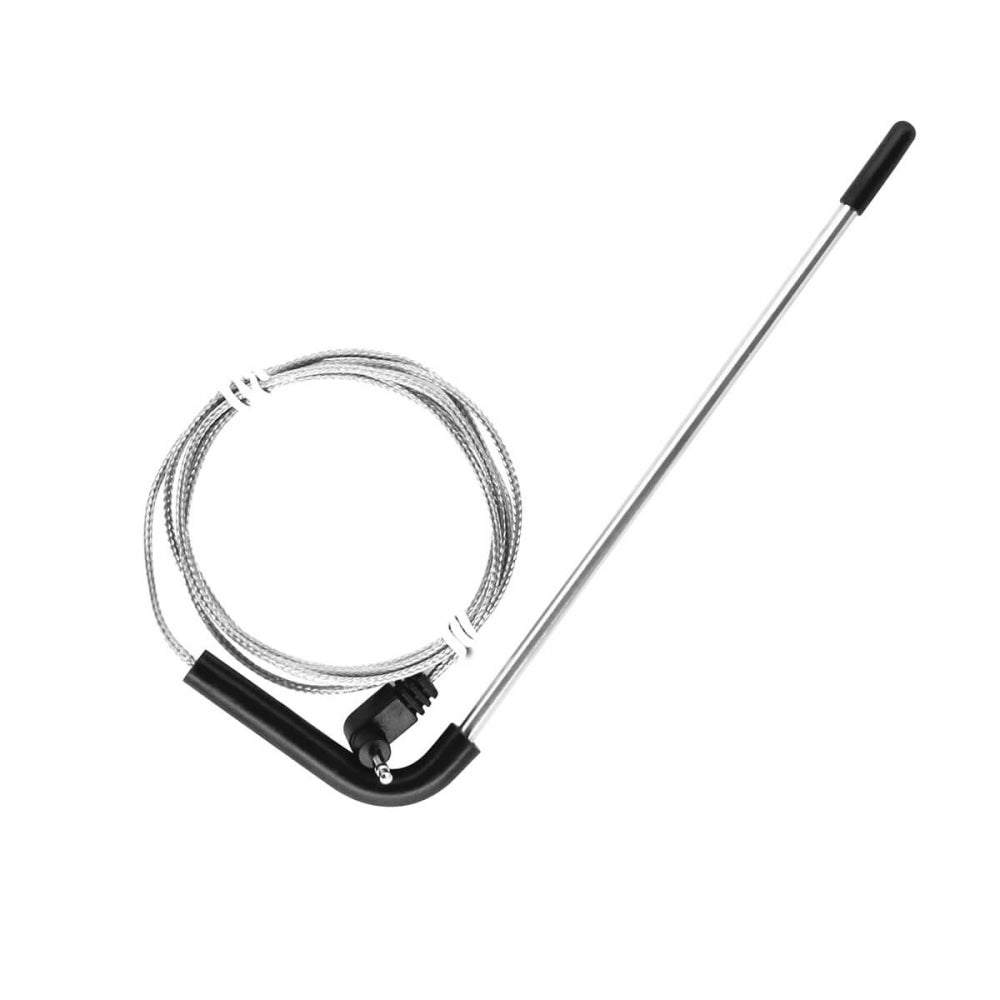 En solid kabellås i metall med svarte plastender, opprullet for oppbevaring, vises mot en hvit bakgrunn - ideell for å sikre Inkbird IBT-2X digitalt steketermometer med 2 prober og bluetooth fra Inkbird når det ikke er i bruk.