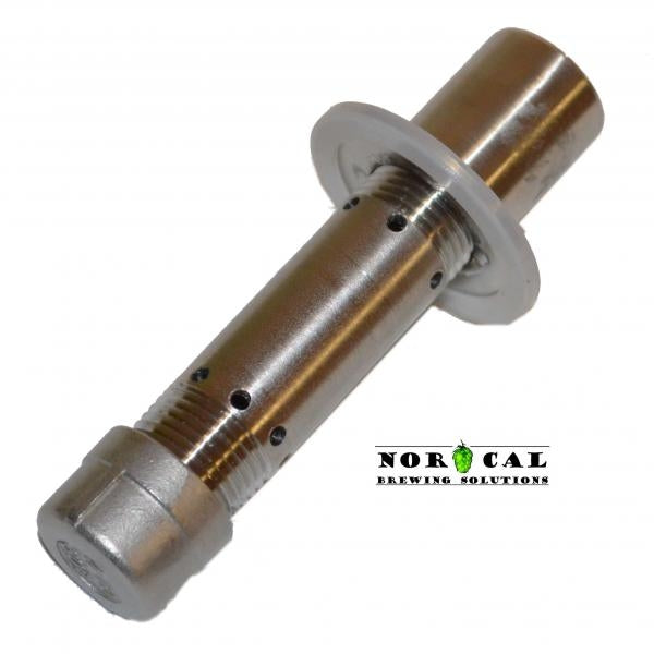 Norcal Speidel Clean In Place (CIP) Spray Head har 304 rustfritt stål med NPT-gjenger, flere små sidehull, silikonpakning og flens for lang holdbarhet. Merket Norcal Brewing Solutions.