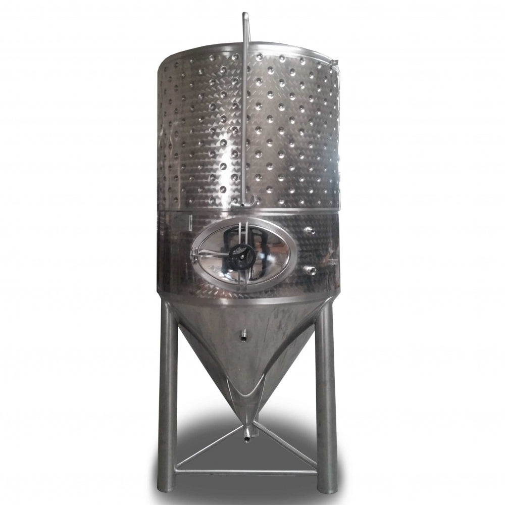 L-Inox trykktank rustfritt stål 1000L 3 bar - Komplett har et sylindrisk AISI 304-karosseri, rillet overflate, tilgangsluke foran, tre støtteben og valgfri spundingventil for presis trykkregulering. Merkevare: L-Inox.
