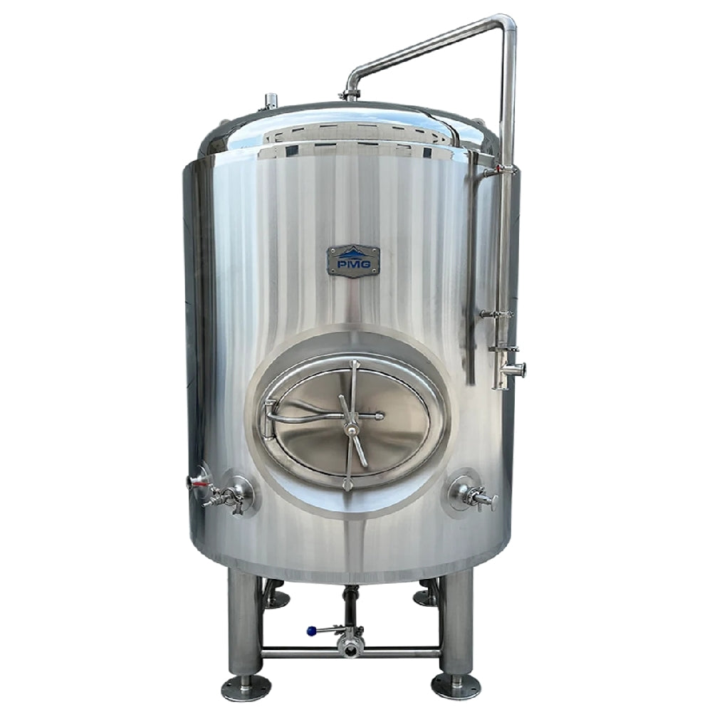 PMG 200L-10.000L Brite Beer Tank av rustfritt stål er isolert og fullt utstyrt med runde dører, målere, rør og ventiler-ideell som brite beer tanker eller lagringstank for øl i mat- eller drikkeproduksjon.