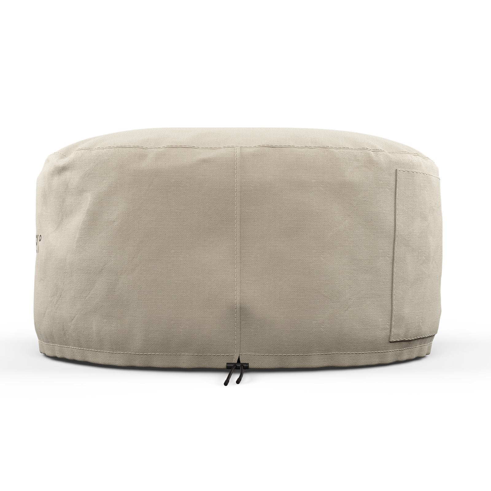 Gozney Arc XL Trekk er et beige, sylindrisk stofftrekk fra Gozney, med midtsøm og en liten sidelomme, vist mot en hvit bakgrunn.