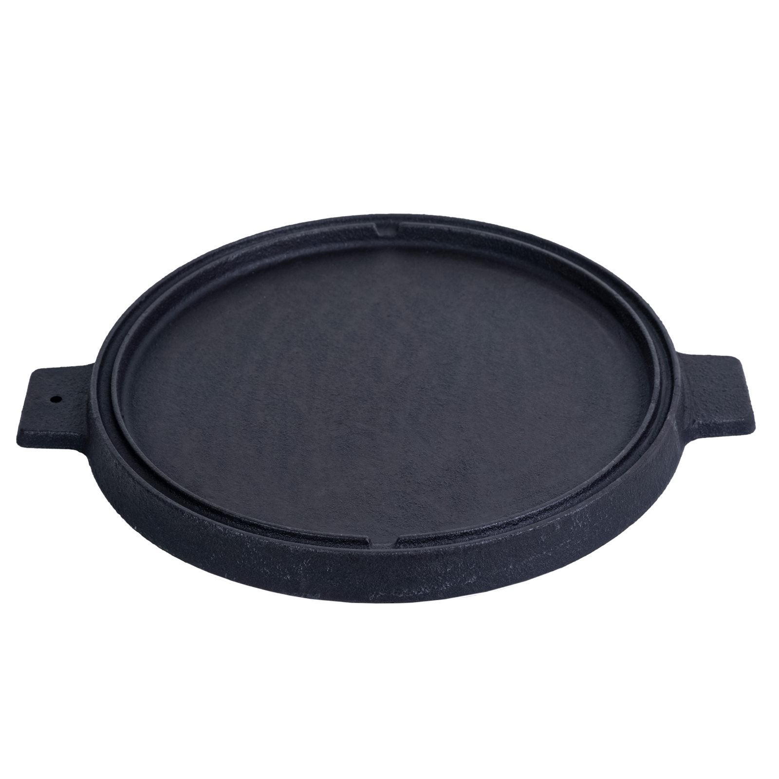 HotWok Grillpanne 32,5 cm er en rund, flat stekeplate i støpejern med to små sidehåndtak på hvit bakgrunn.