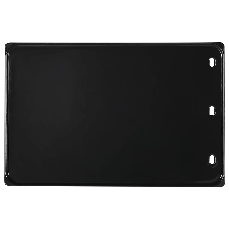 Napoleon Stekeplate, smal er en slank, blank, svart plate med tre monteringshull på høyre side, som minner om en støpejerns stekeplate i sin minimalistiske design.