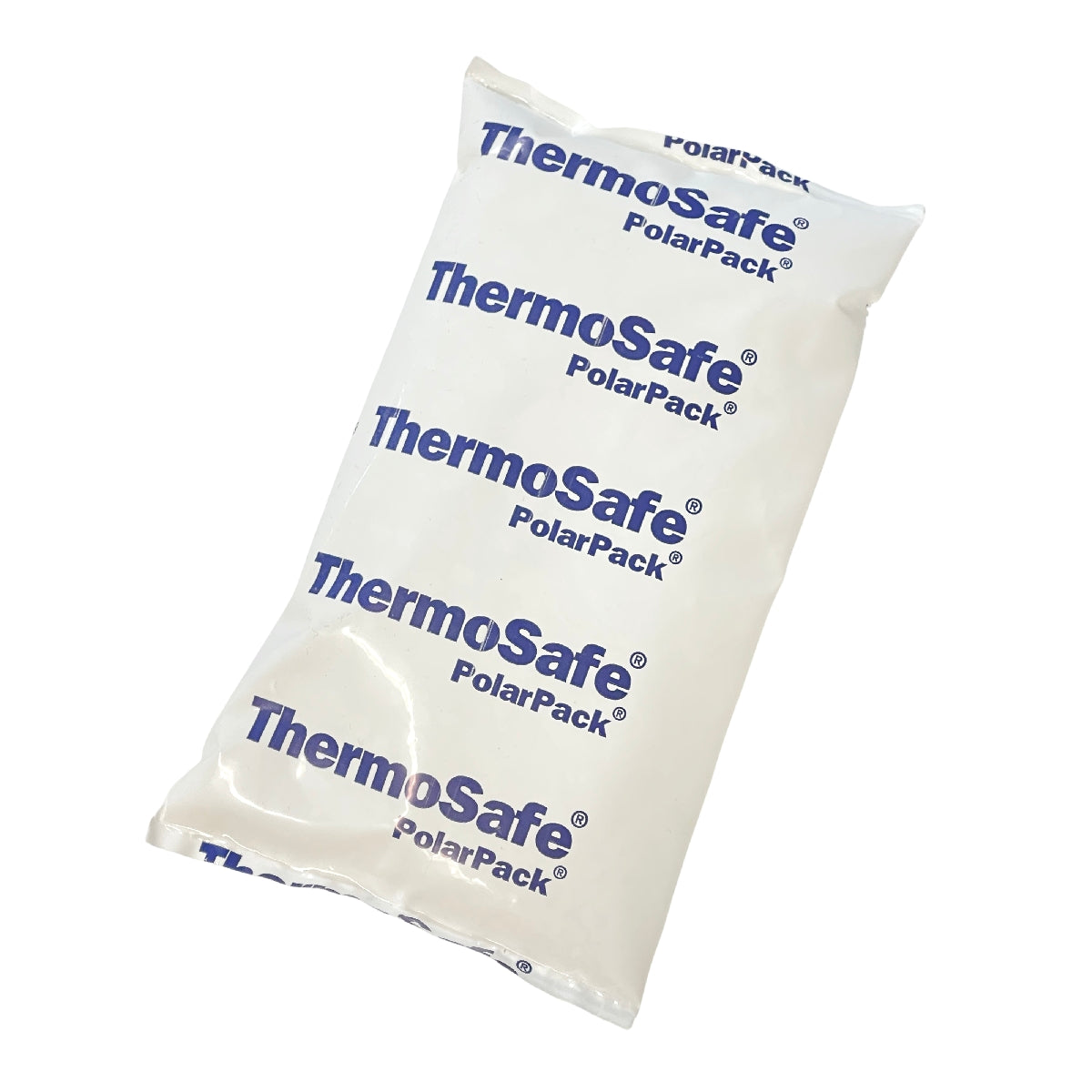 En hvit, rektangulær gel-ispakke merket Sonoco Thermosafe PolarPack Ispose 227 g med blå tekst, ideell for transport og effektiv som kjøleelement.