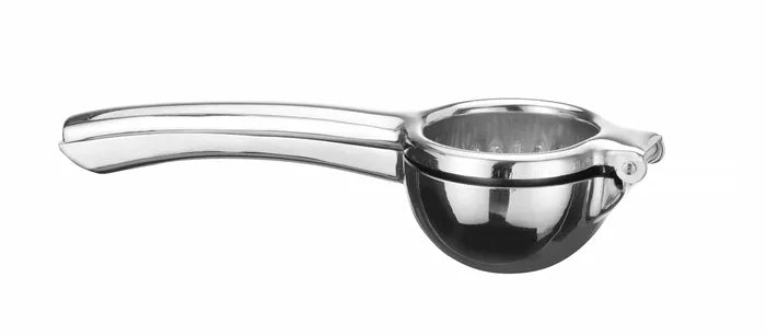 Hendi Sitruspresse er en håndholdt sitruspresse i metall med to hengslede håndtak og et skålformet kammer for utvinning av fersk juice fra favorittfruktene dine.