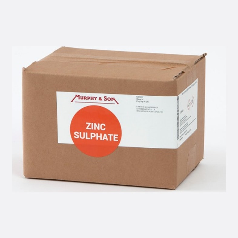 Zinc Sulphate Heptahydrate 2.5 kg from Murphy & Son in a cardboard box