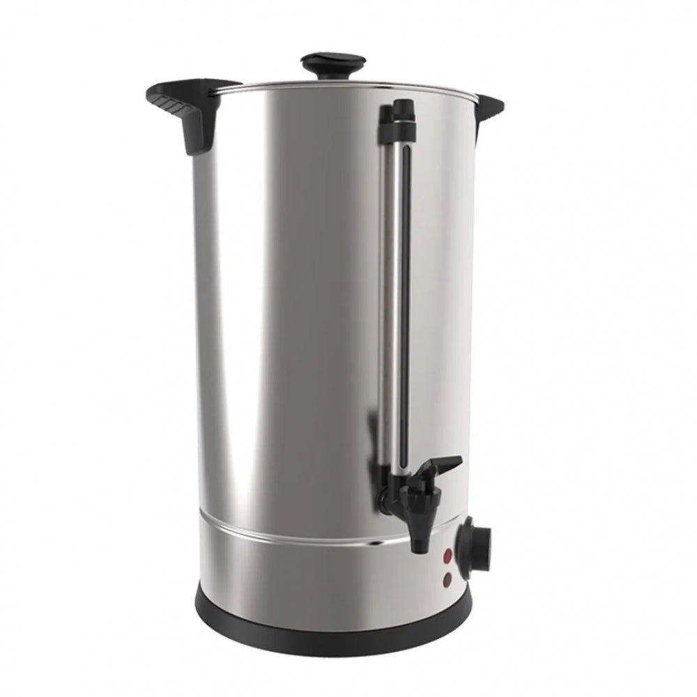 Grainfather Sparge Water Heater 18L - vannkoker er en urne i rustfritt stål med lokk, sidehåndtak, tappehane, vannivåindikator og kontrollknapp - perfekt for bryggesystemer som temperaturkontrollert vannvarmer.