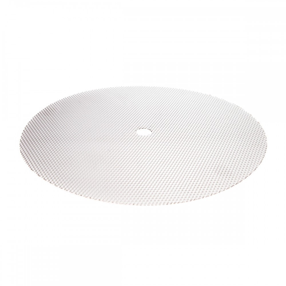 Brewtools Finmasket filter til B80pro er en rund, flat, perforert skive av rustfritt stål 304 med et hull i midten, vist på hvit bakgrunn.