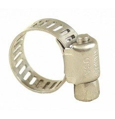 Brewshop Slangeklemme 8-12mm er en rustfri slangeklemme med skruemekanisme, ideell for sikker montering av slanger på koblinger.