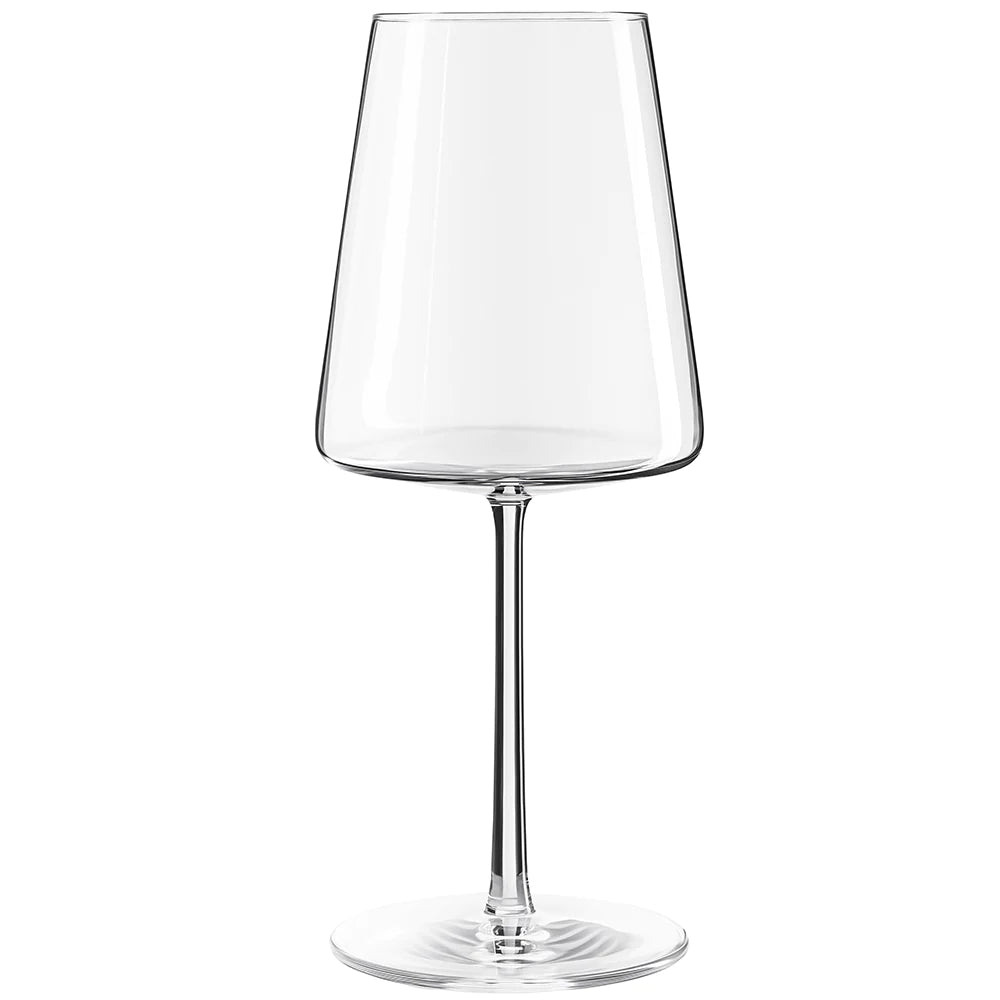 POWER Red Wine vinglass 520 ml fra Stölzle Lausitz har en bred skål og lang stilk, vist tomt på hvit bakgrunn - et elegant, tysk designprisbelønt produkt. Settet inneholder 6 glass.