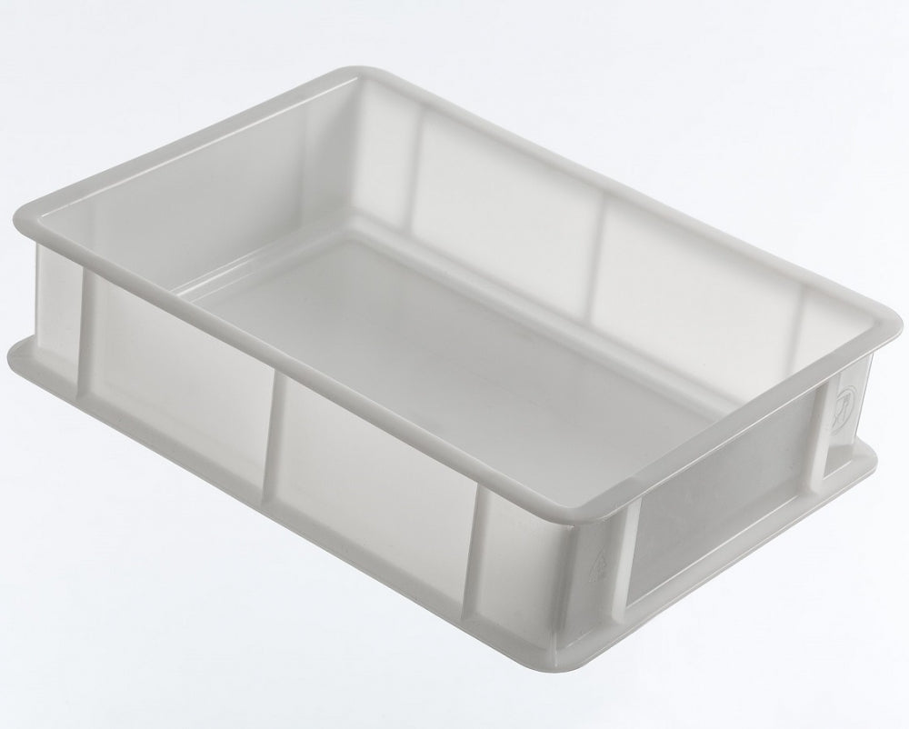 Enolandia Kum for ostelaging og pizzadeig er en gjennomsiktig rektangulær plastbøtte med forsterkede sider, ideell som hevekasse for ost eller pizzadeig, vist mot en vanlig hvit bakgrunn.