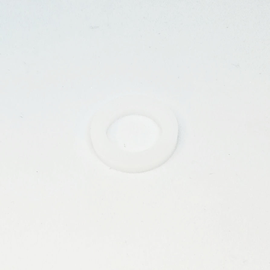 En Hiwi O-ring til CO2 inngang på Hiwi-regulatoren ligger flatt på en vanlig hvit bakgrunn.
