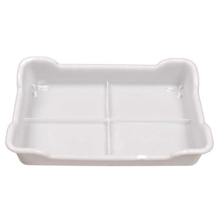 FastBrewing FastRack24 Tray er et hvitt rektangulært fat med fire rom for organisering av maten, også tilgjengelig i matsikker HDPE for ekstra sikkerhet og allsidighet.