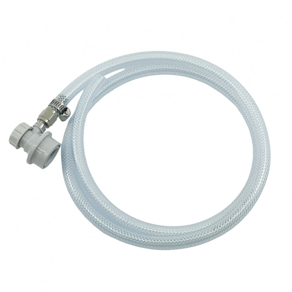 Brewshop CO2-slangesett med armert slange 5/16" ID - kulelås inkluderer en klar, fleksibel, forsterket slange med metallklemme og plastkobling - perfekt for Corneliusfat- eller CO2-oppsett.