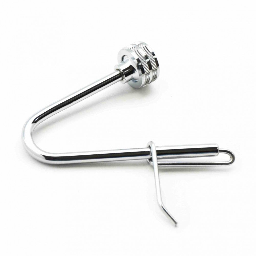 Jet flaskevasker fra Krome Dispense har en L-formet metallholder og riflet justeringsknott, som kombinerer holdbarhet og stil for daglig bruk.