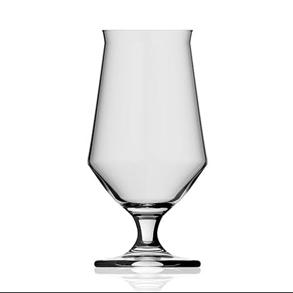Et klart Rastal Craft Master Taste 37 cl ølglass (6 stk) med kort stilk og bred bunn, designet for å fremheve aromaen, er fotografert tomt på hvit bakgrunn. Merkevare: Rastal.