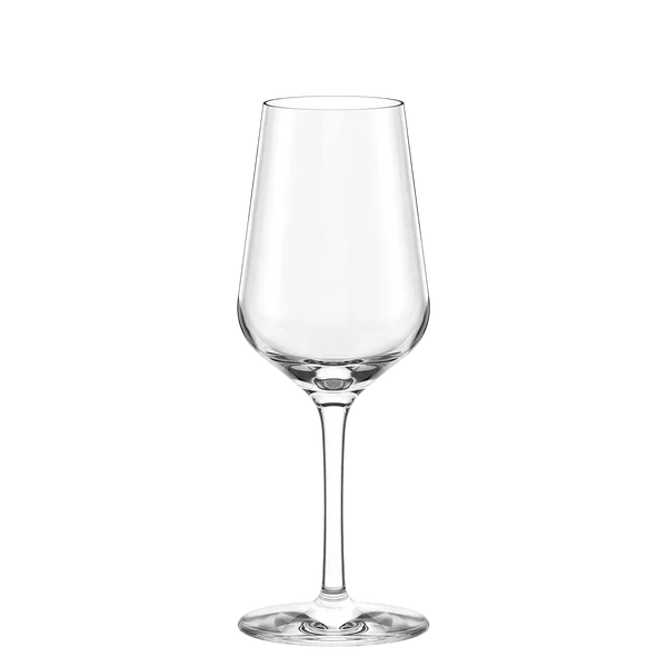 Et klart Stölzle Lausits Tulipanglass 205 ml med lang stilk og tulipanformet bolle er vist tomt mot en vanlig hvit bakgrunn. Settet inneholder 6 glass.