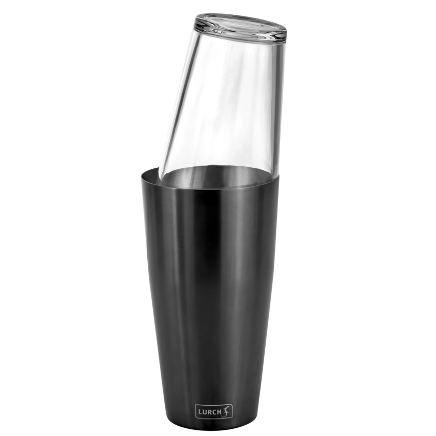 Lurch Boston Shaker med blandeglass på 750 ml har et blandeglass som er vendt opp ned og sitter sikkert inne i metallbeholderen, noe som gjør den til den perfekte cocktailshakeren for å tilberede favorittdrikkene dine.