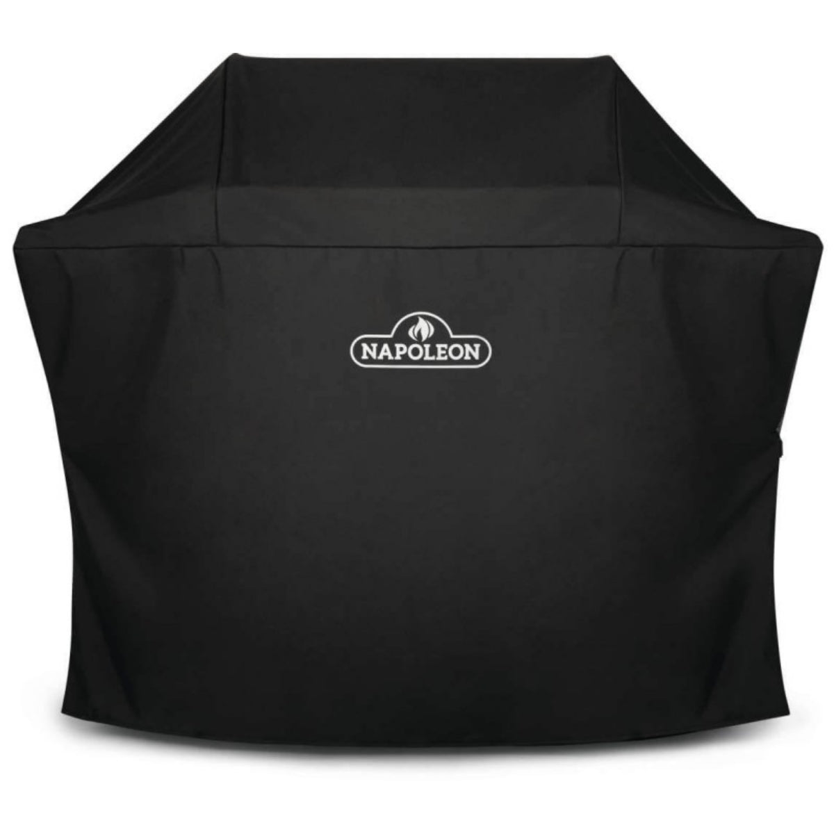 Svart grilltrekk med Napoleon-logoen trykt i hvitt i midten, passer perfekt over grillene i Freestyle-serien 365 og 425. Dette vannavstøtende trekket gir optimal beskyttelse for gassgrillen din.