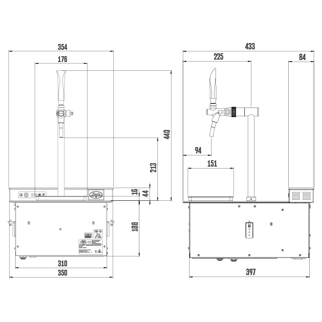 Et diagram av en maskin med komponenter som Lindr PYGMY Pro Kitchen øltappsystem fra Lindr.