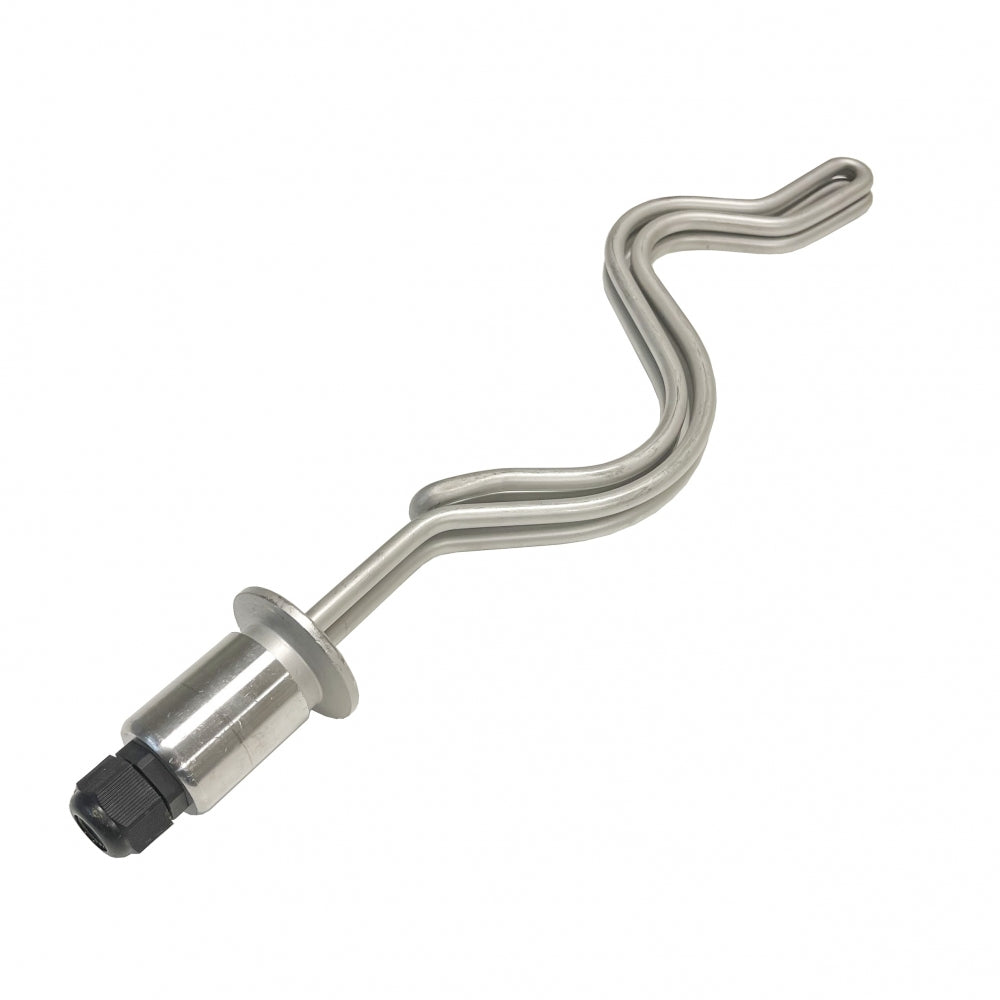 Brewshop 1,5" Tri-Clamp varmeelement 3,2kW til bryggekjele (34cm) er et slitesterkt varmeelement laget av rustfritt rustfritt stål, designet for enkel montering med tri-clamp og langvarig ytelse i bryggekjeler.