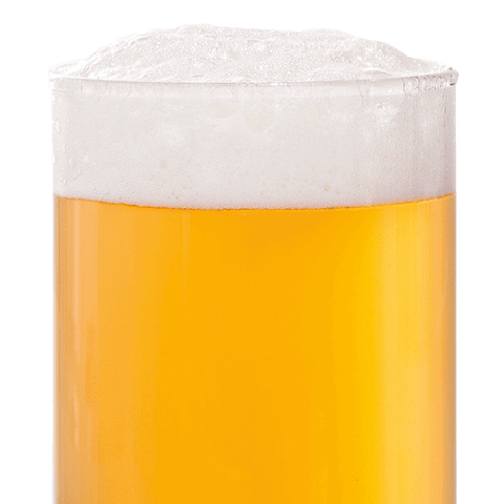 Nærbilde av et glass fylt med lyst øl, brygget på Bestmalz BEST hvetemalt (Hvete malt 3,5-6,0 EBC) 100G, toppet med et tykt, skummende skum.