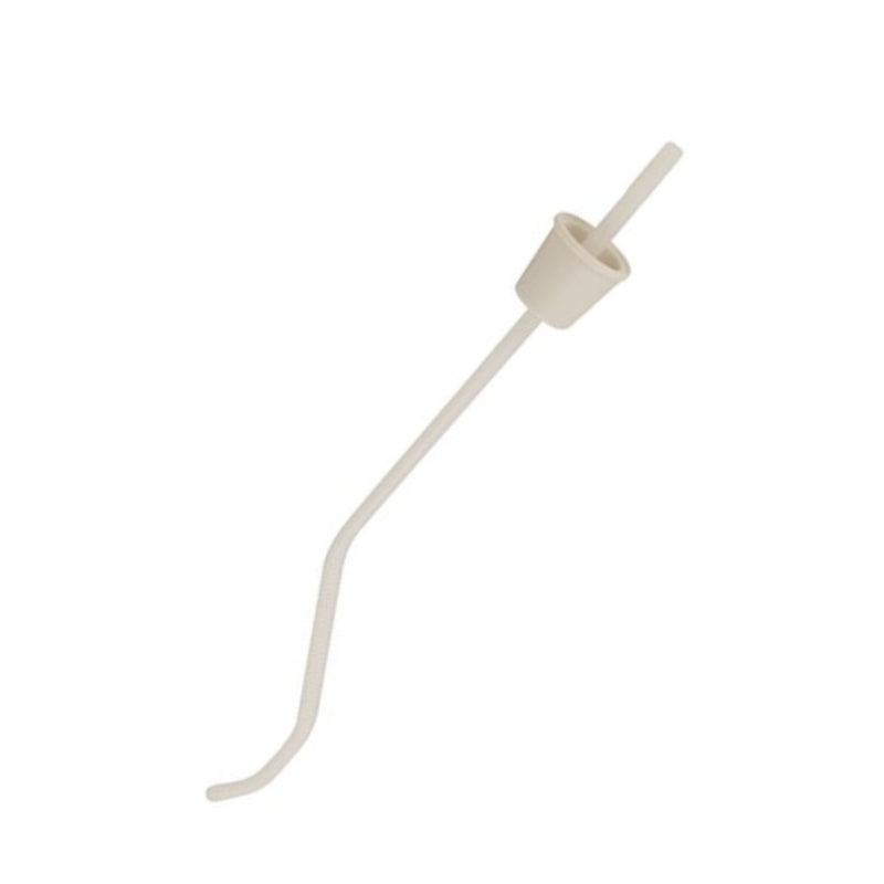Whip Degasser for vinlegging fra Fermtech er et hvitt plastverktøy med fleksibel hals og kopplokkfeste, perfekt for avgassing av vin under hjemmegjæring.