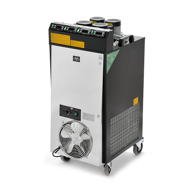 Lindr CWP 300 4X Pump 4X Thermostat NEW Green Line fra Lindr har et kontrollpanel, ventiler, vifte og hjul - ideelt som mikrobryggeri kjøler eller i kjølesystem for gjæringstanker i industrielle kjøleapplikasjoner.
