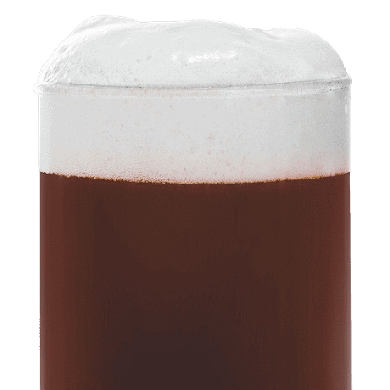 Et glass mørkt øl brygget med BEST Caramel Rye Malt (100-380 EBC) 100g fra Bestmalz er kronet med et tykt, skummende hvitt skum.