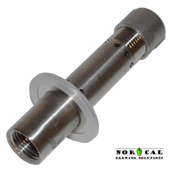 Norcal Speidel Clean In Place (CIP) Spray Head har NPT hunngjenger og en flens, ideelt for bryggeriutstyr. Logoen til Norcal Brewing Solutions vises nederst i høyre hjørne.
