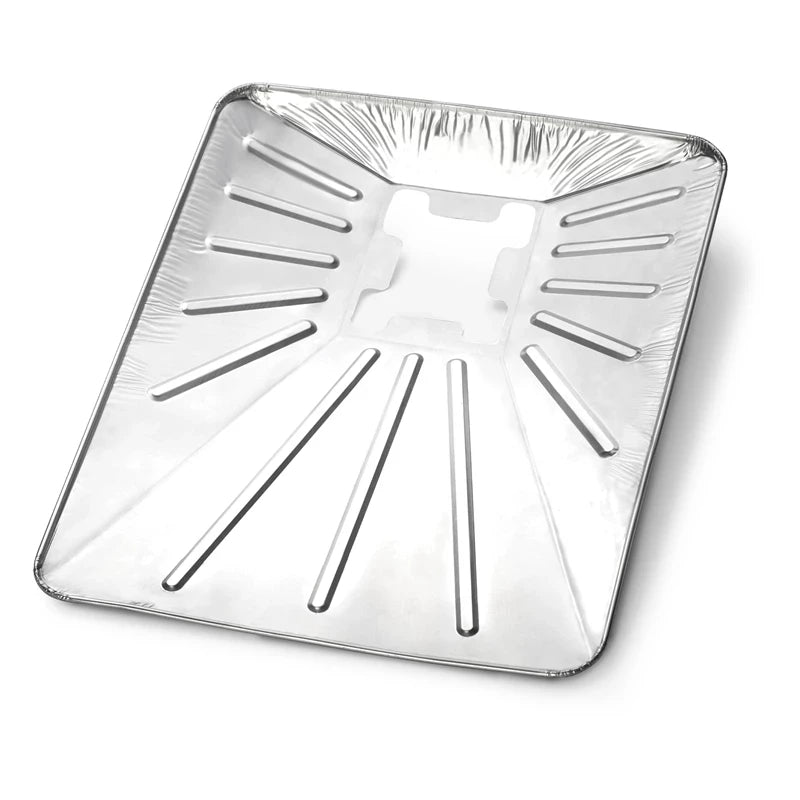 Napoleon Folieunderlag til Freestyle / Legend 365 er et rektangulært engangs-dryppfat i aluminium med opphøyde kanter og utskjæring i midten, perfekt som dryppfat til grilling eller steking og ideelt for enkel rengjøring.