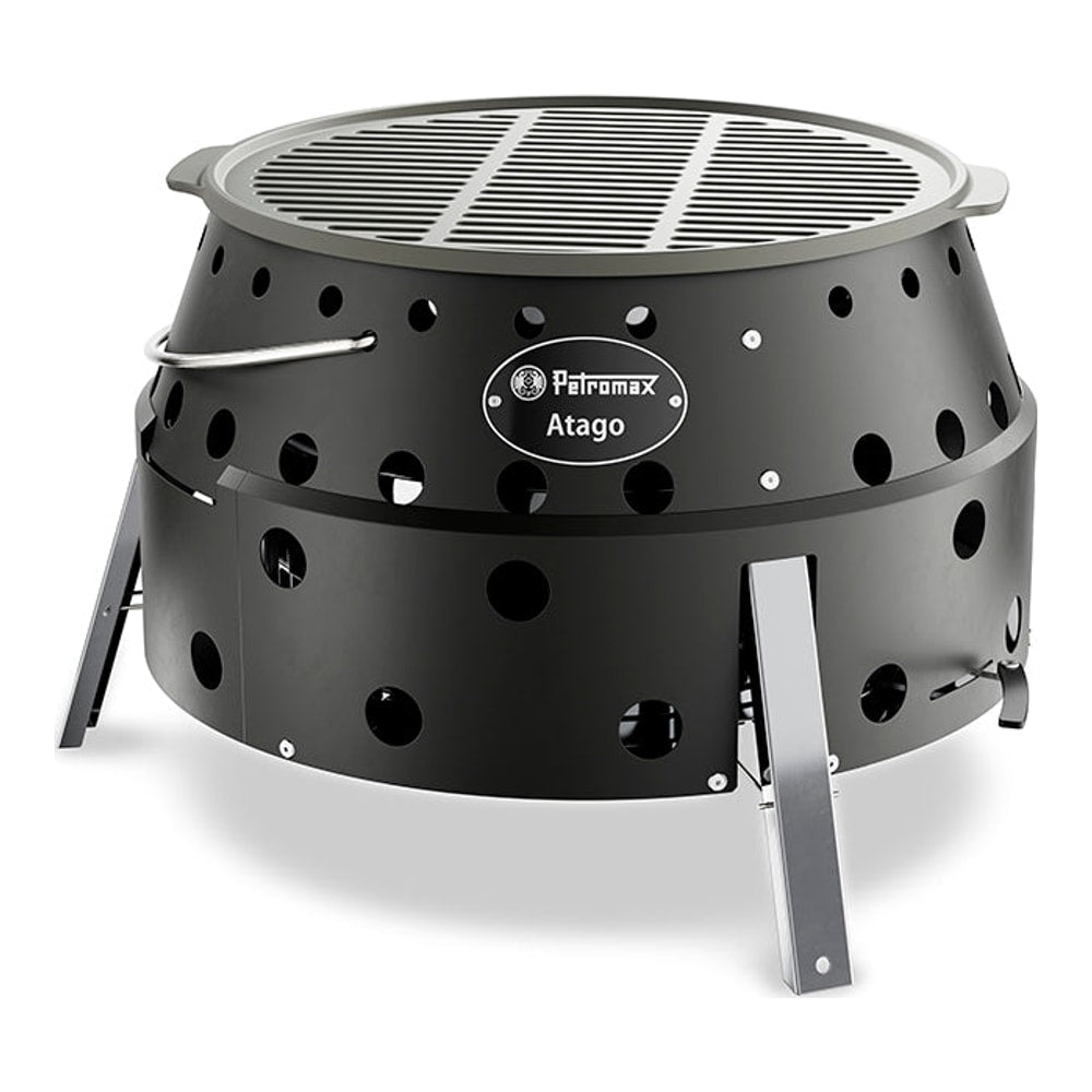 Petromax Atago Black Edition grill och eldskål i matt svart med gjutjärnsgaller