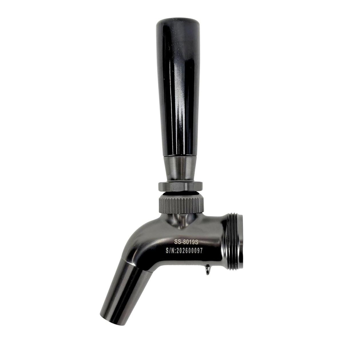 Ultratap Shadow Black - tappekran med håndtak – kranen sett fra siden med modellnummer